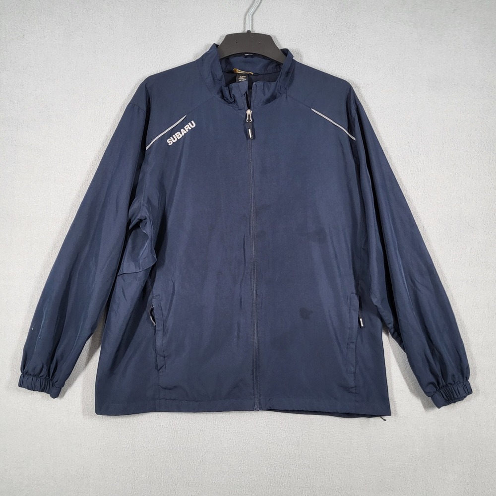 North End Core365 Jacket Men's XL Navy‎ Blue Track Windbreaker Full Zip Subaru